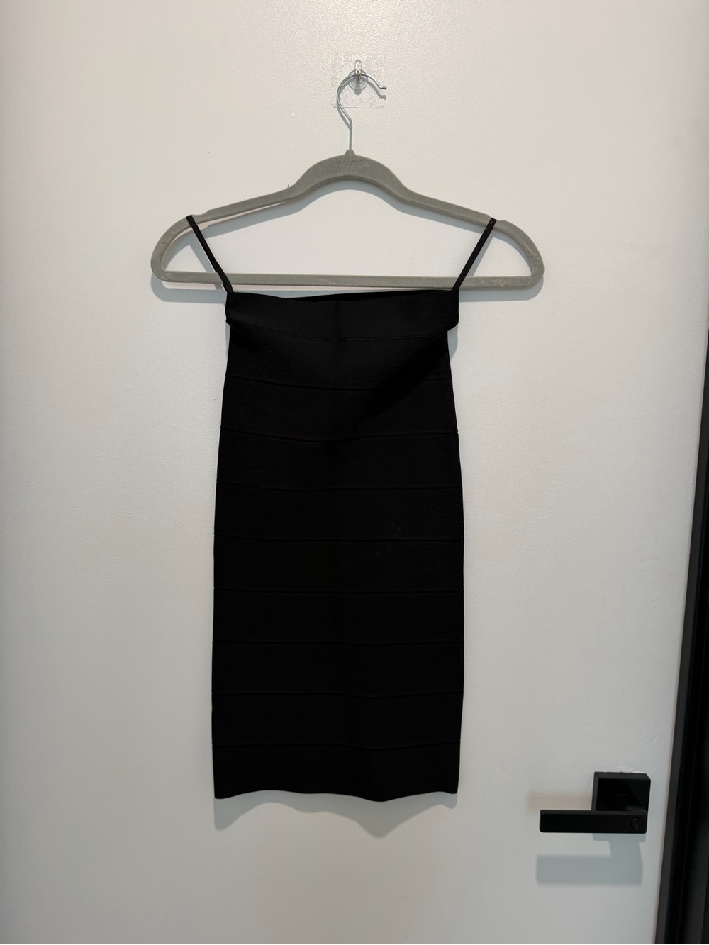 BCBGMaxAzria Black Ribbed Slip Dress
